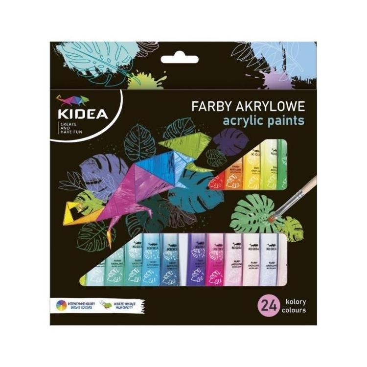 Farby akrylowe 24 kolory KIDEA