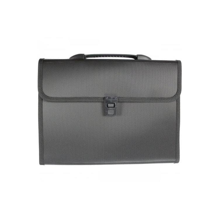 Teczka A4 z rączką 12 przegródek czarna