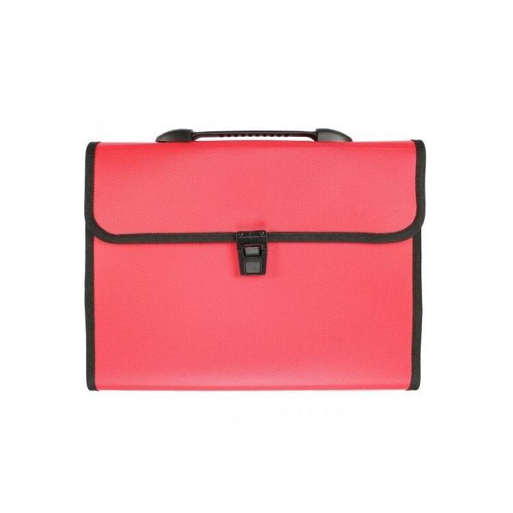 Teczka A4 z rączką 12 przegródek czerwona