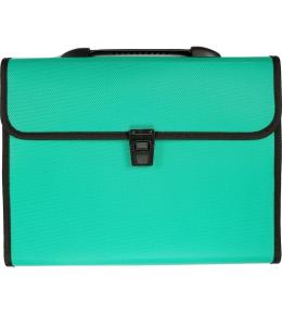 Teczka A4 z rączką 12 przegródek zielona