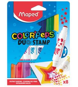 Flamastry dwustronne z pieczątkami 8 kol MAPED