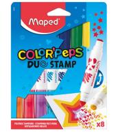 Flamastry dwustronne z pieczątkami 8 kol MAPED