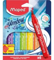Flamastry do szyb Window Marker'Peps 6szt MAPED