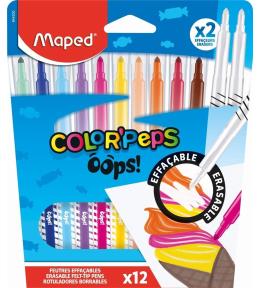 Flamastry Colorpeps Oops wymazywalne 12szt MAPED