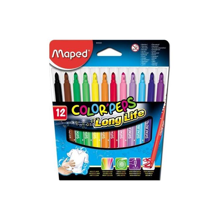 Flamastry Colorpeps trójkątne 12 kolorów MAPED