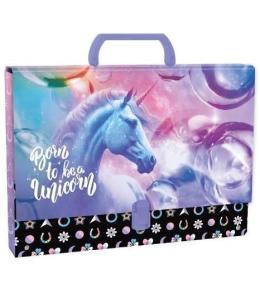 Teczka twarda z rączką Jednorożec 15 DERFORM