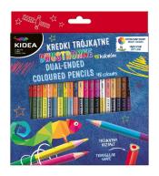Kredki trójkątne dwustronne 48 kolorów KIDEA