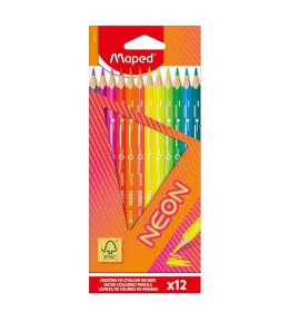 Kredki trójkątne neon 12 kolorów MAPED