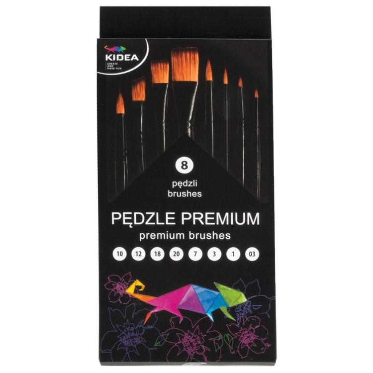 Pędzle premium 8szt KIDEA