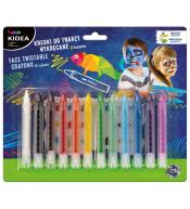 Kredki do twarzy 12 kolorów wykręcane KIDEA