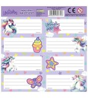 Nalepki na zeszyty Jednorożec 16 (25szt) DERFORM