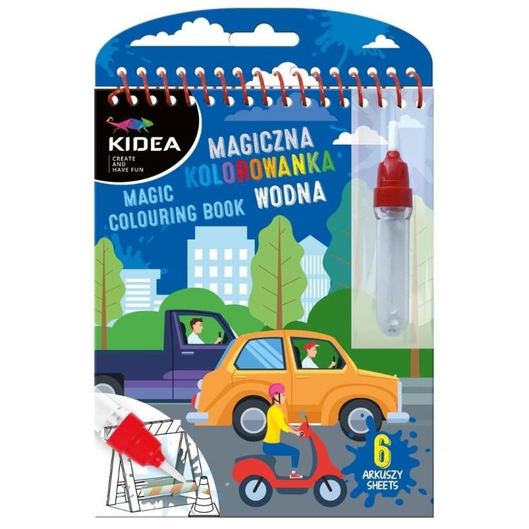 Magiczna wielorazowa kolorowanka wodna O Pojazdy