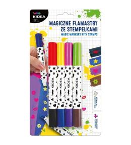 Flamastry magiczne ze stempelkami 10szt KIDEA