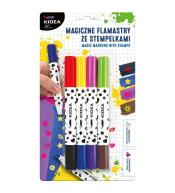 Flamastry magiczne ze stempelkami 10szt KIDEA