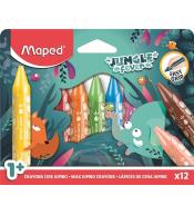 Kredki Jumbo Jungle Fever świecowe 12szt MAPED