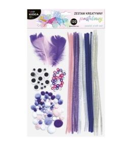 Pastelowy zestaw kreatywny 120 elementów KIDEA