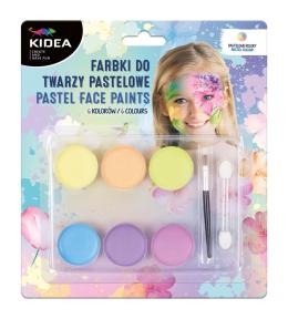 Farbki do twarzy pastelowe 6 kolorów KIDEA