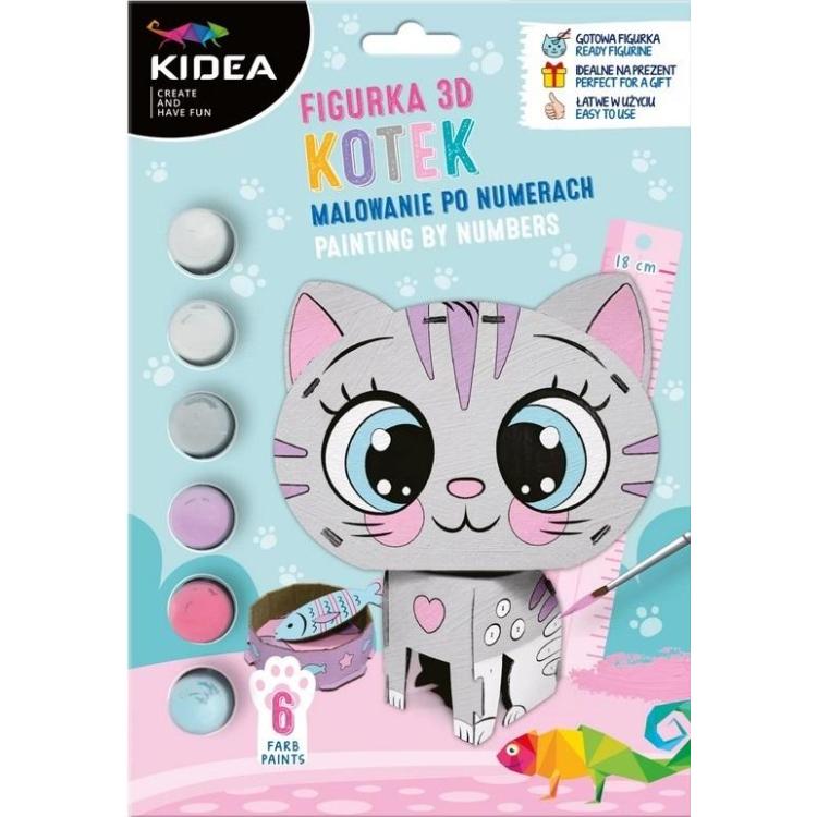 Figurka 3D malowanie po numerach Kotek KIDEA