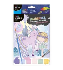 Malowanka z farbkami i pędzelkiem Wróżki KIDEA