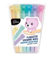 Flamastry kremowe misie 6 kolorów KIDEA