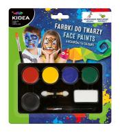 Farby do malowania twarzy 6 kolorów x 3,4g KIDEA