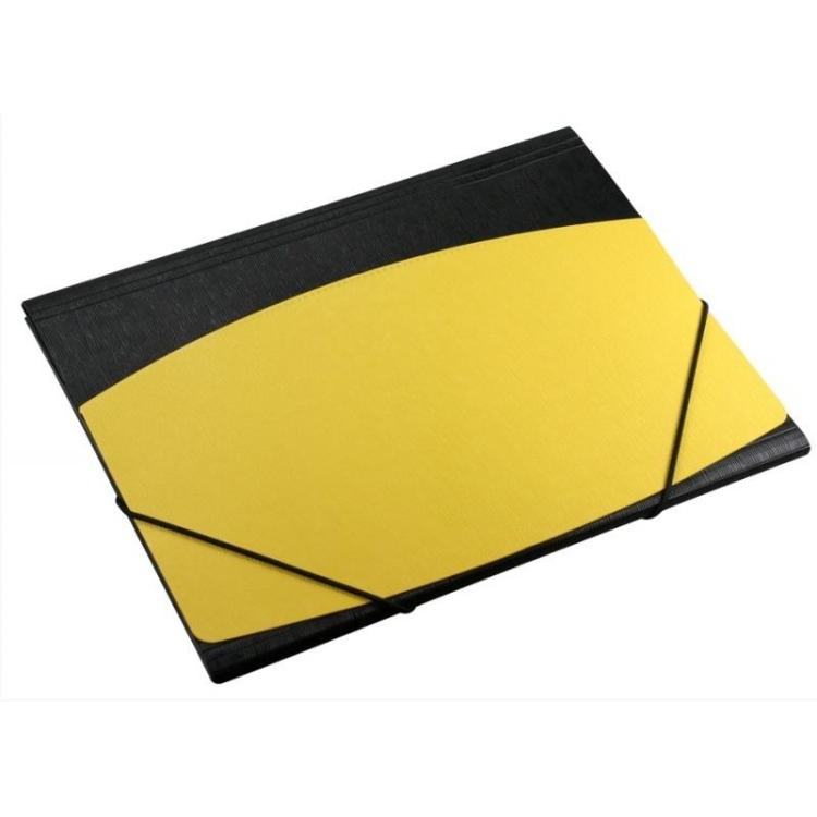 Teczka A4 z gumką faktura kory czarno-żółta