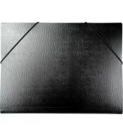 Teczka A4 z gumką czarna faktura kory