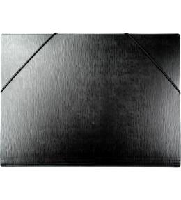 Teczka A4 z gumką czarna faktura kory