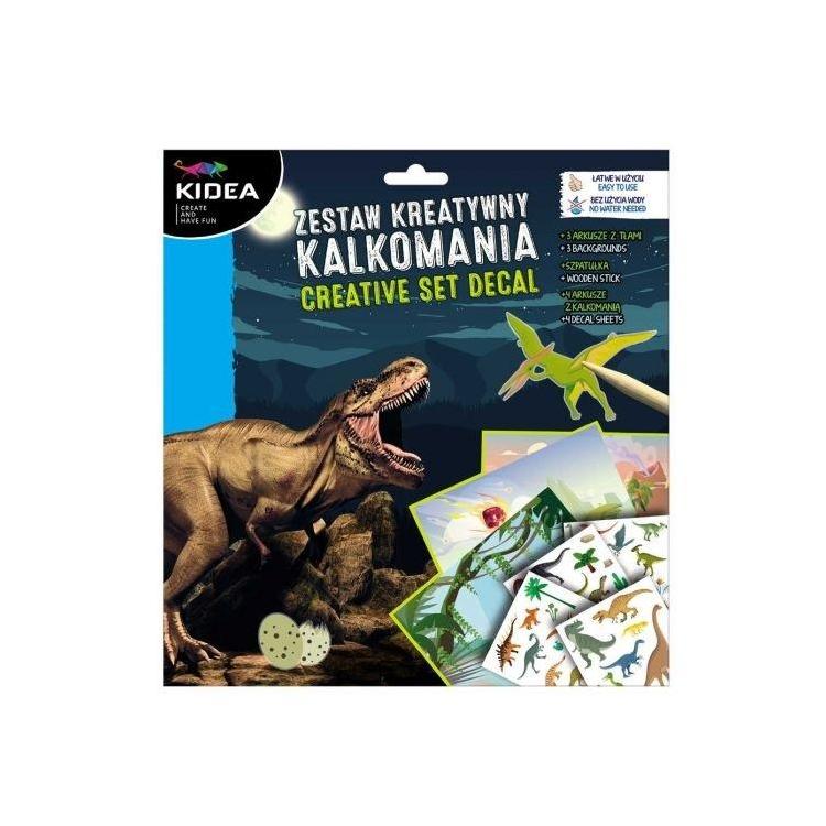 Kalkomania - zestaw kreatywny Dinozaury KIDEA