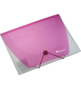 Teczka PP A4 z gumką transparentna różowa