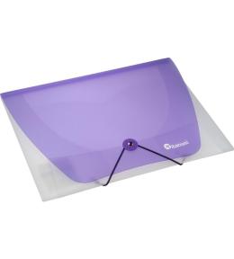 Teczka PP A4 z gumką transparentna fioletowa