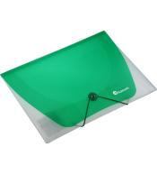 Teczka PP A4 z gumką transparentna zielona