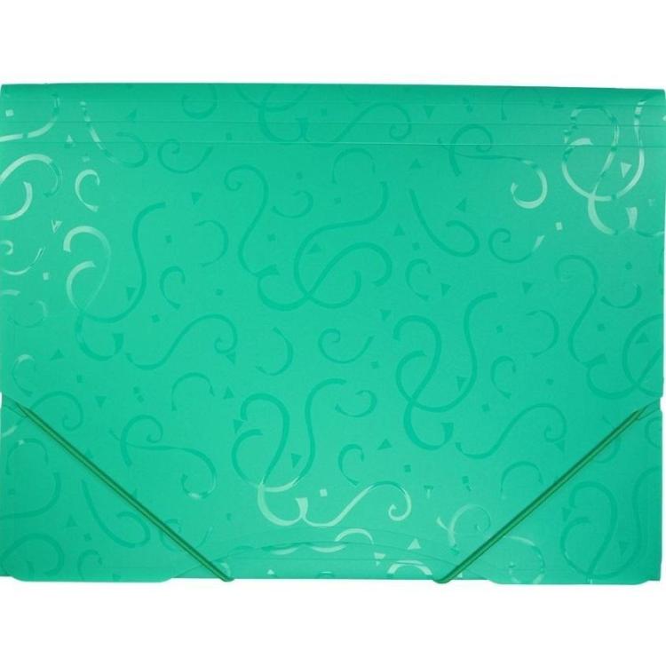 Teczka A4 z gumką wzory zielona