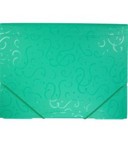 Teczka A4 z gumką wzory zielona