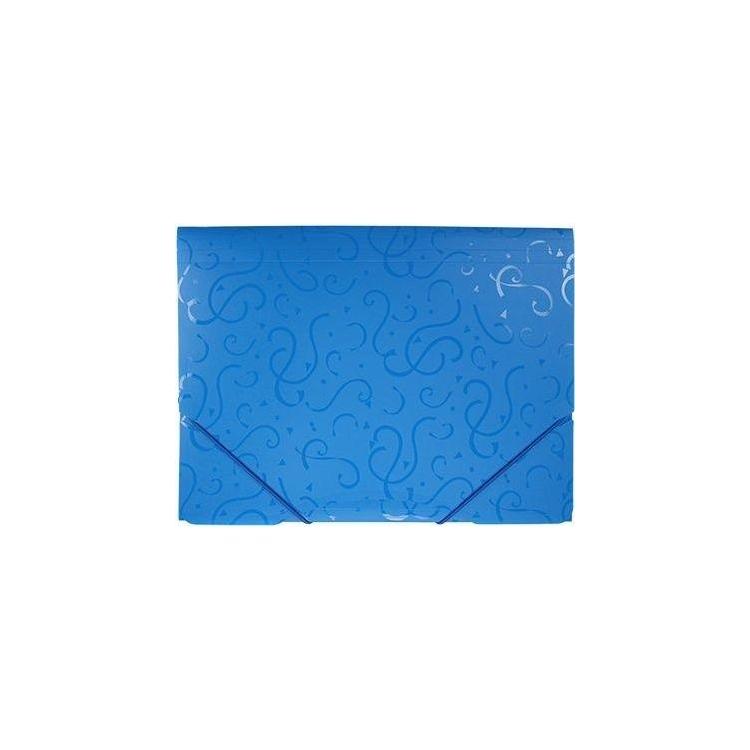 Teczka A4 z gumką wzory niebieska