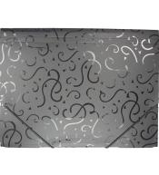 Teczka A4 z gumką wzory czarna