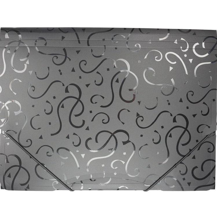 Teczka A4 z gumką wzory czarna