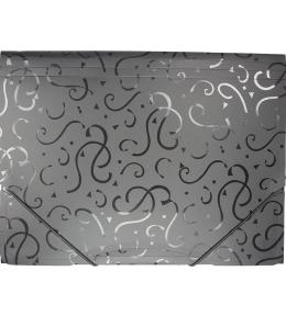 Teczka A4 z gumką wzory czarna