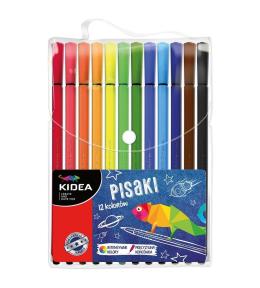 Pisaki w etui 12 kolorów KIDEA