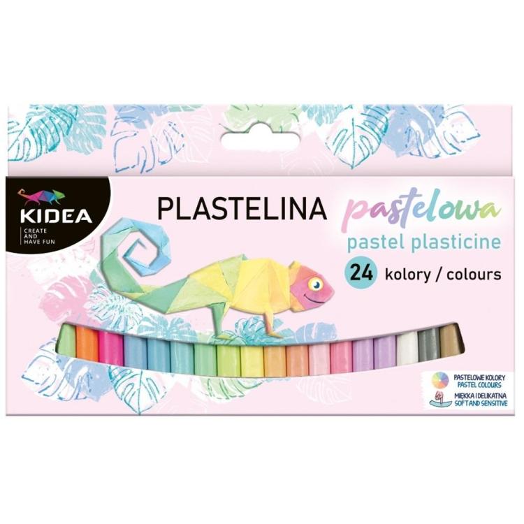 Plastelina 24 kolory pastelowe KIDEA