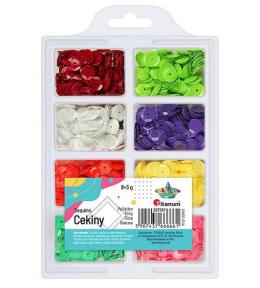 Cekiny 8mm okrągłe pastelowe 8 kolorów x 3g