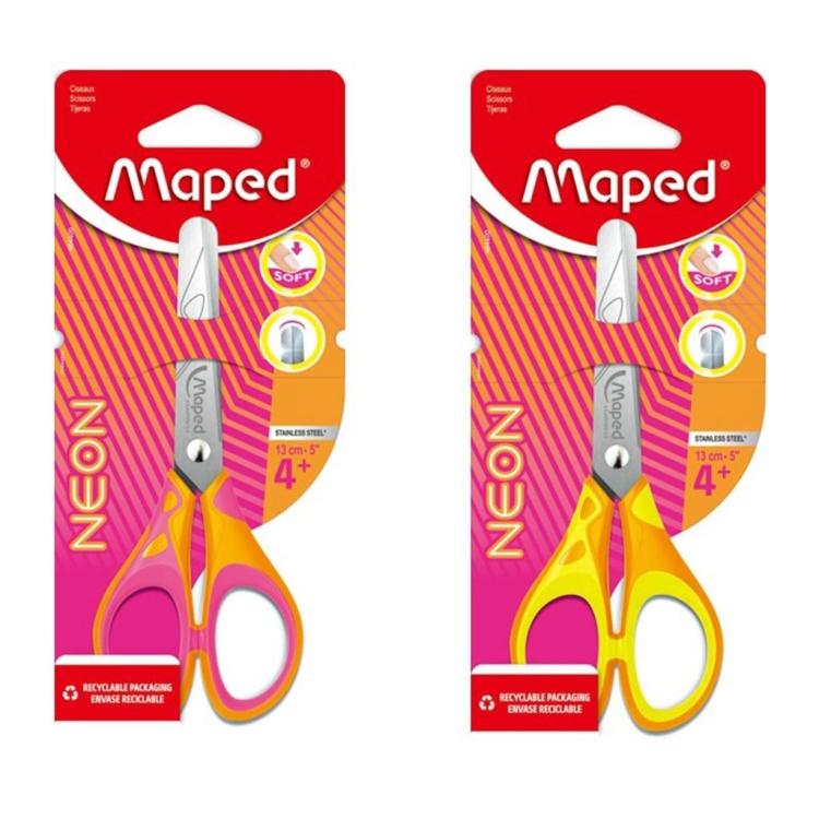 Nożyczki szkolne Neon Soft 13cm mix MAPED