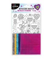 Metaliczne naklejki zestaw kreatywny Wróżki KIDEA