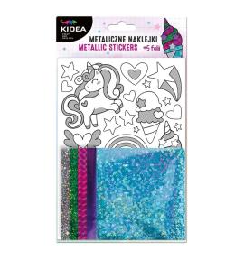 Metaliczne naklejki zestaw kreatywny Unicorn KIDEA