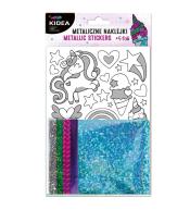 Metaliczne naklejki zestaw kreatywny Unicorn KIDEA