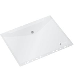 Teczka kopertowa PP A4 z europerforacją biała