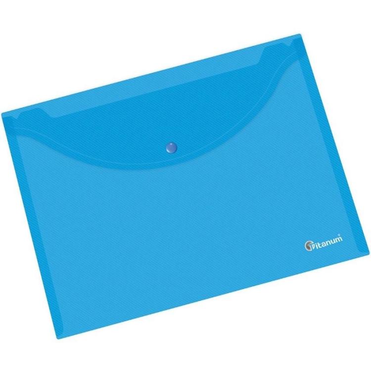 Teczka kopertowa A4 transparentna niebieska