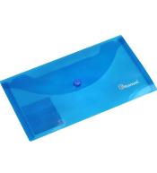 Teczka kopertowa DL transparentna niebieska