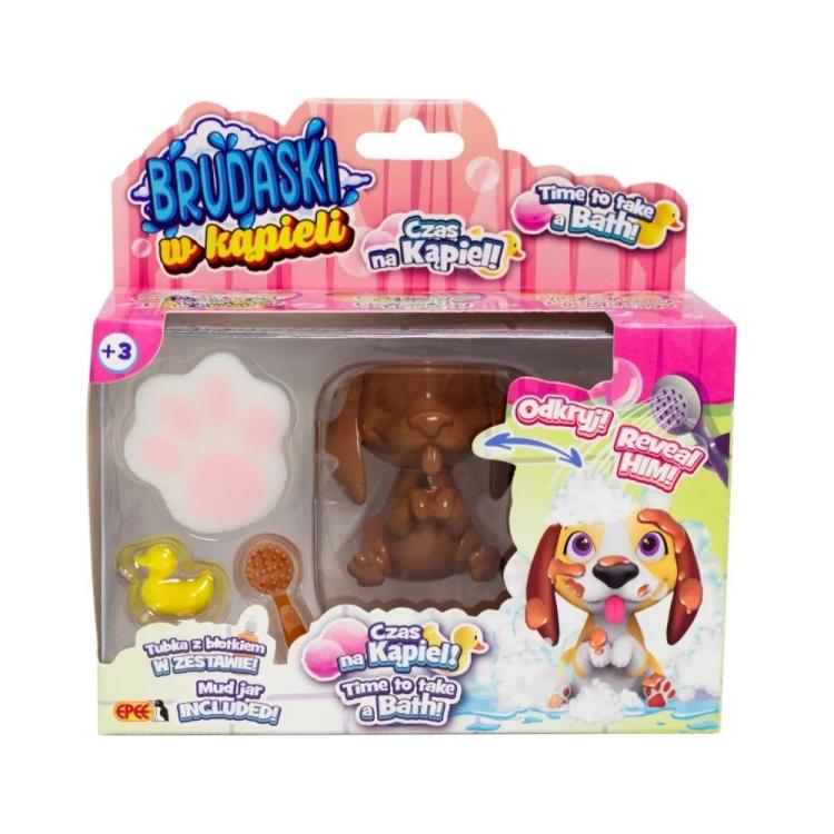 Brudaski w kąpieli piesek Beagle biało-żółty