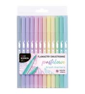 Flamastry dwustronne pastelowe 12 kolorów KIDEA